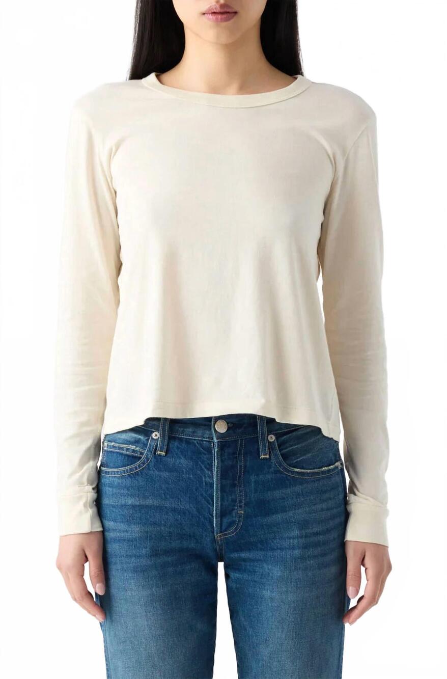 NEW AMO DENIM lovey long sleeve top in bone